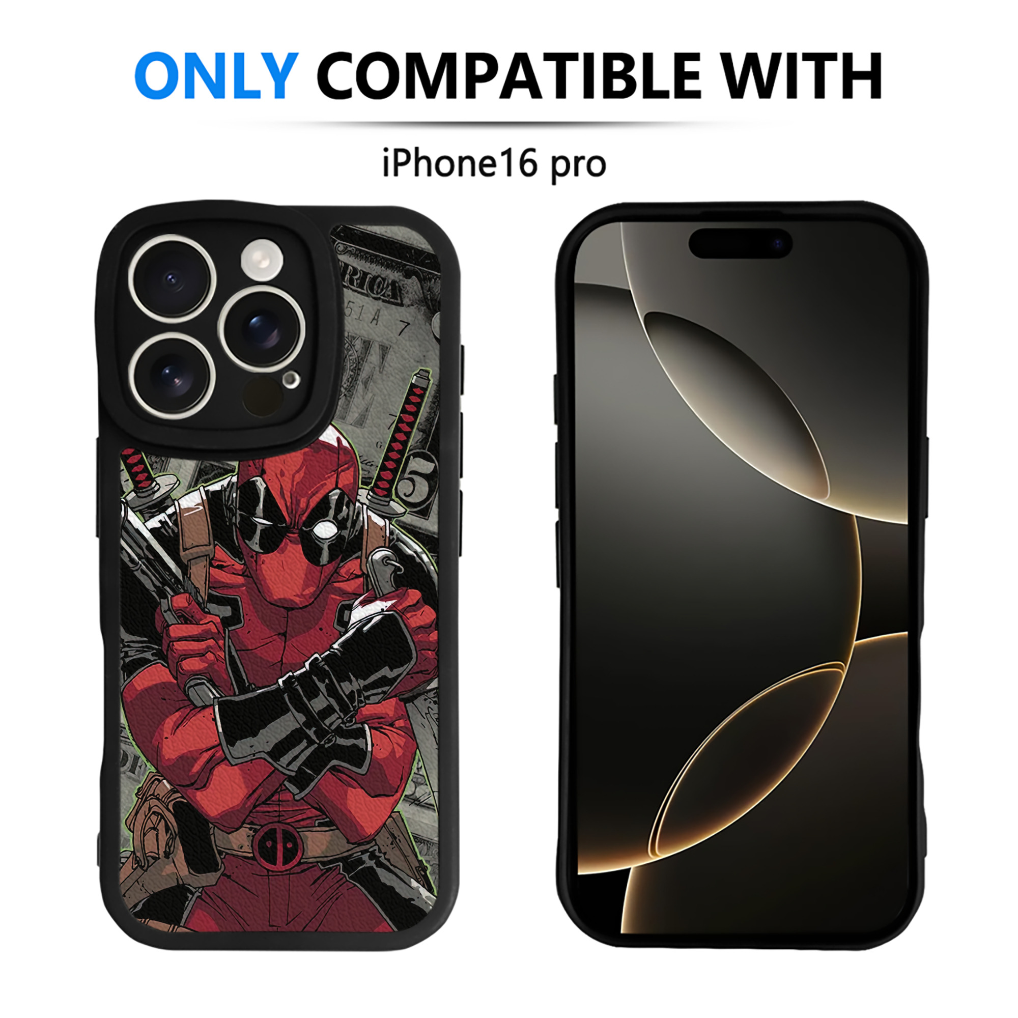 （画像用） Deadpool デッドプール 【iPhone 16シリーズ対応】シリコンスマホケース（レザー調） 材質：シリコン